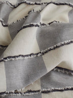 Ashwood Fringe Check Clipped Jacquard Cotton Bedding Set original reference image 5