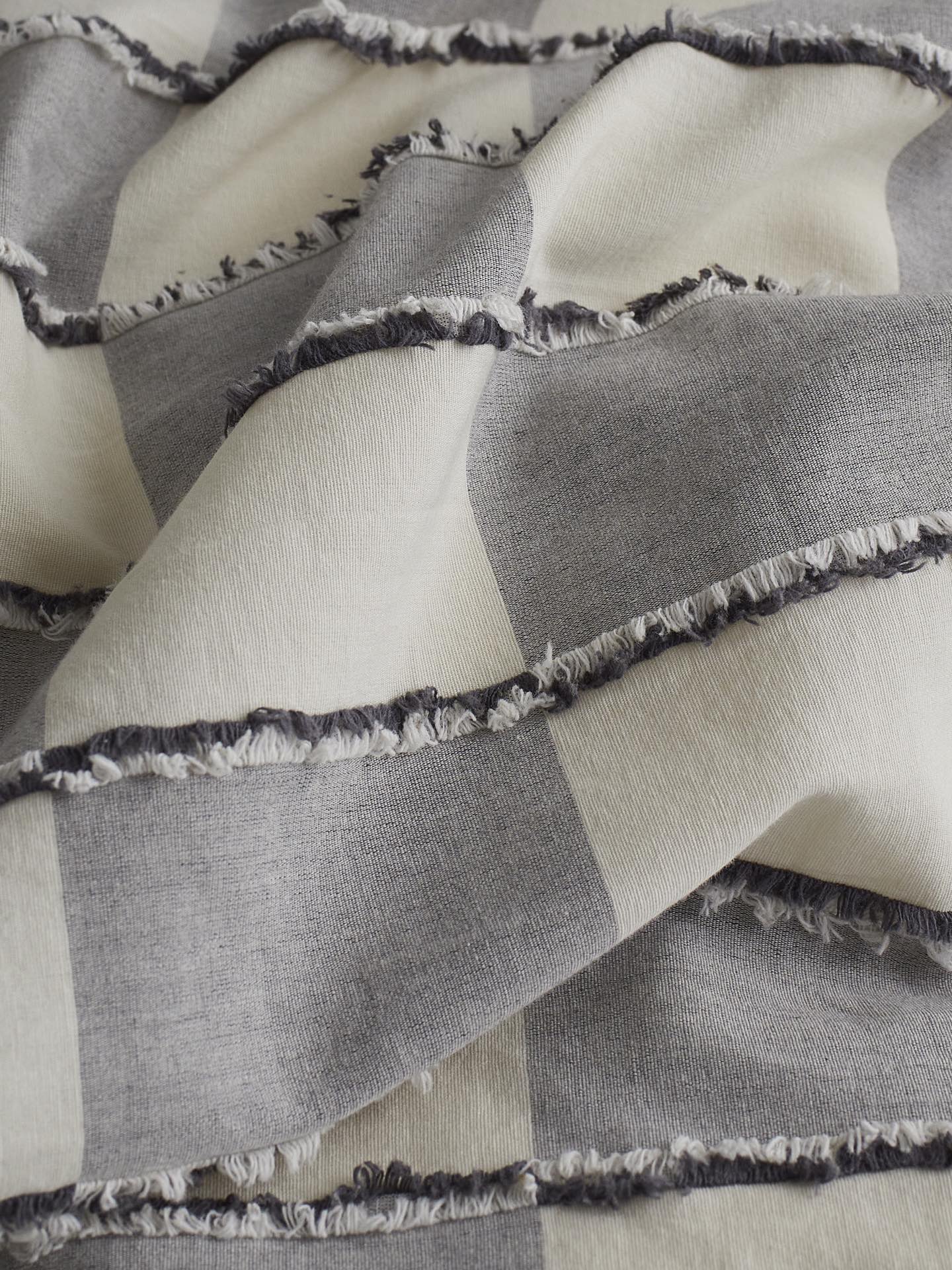 Ashwood Fringe Check Clipped Jacquard Cotton Bedding Set original reference image 5