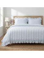 Baby Blue Seersucker Stripe Ruffle Duvet Cover