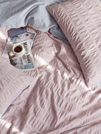 Blush Cloud Cotton Seersucker Bedding Set original reference image 7