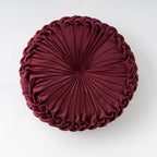 Colorful Round Pleated Velvet Cushion