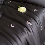 Chic Bow Embroidery Duvet Cover
