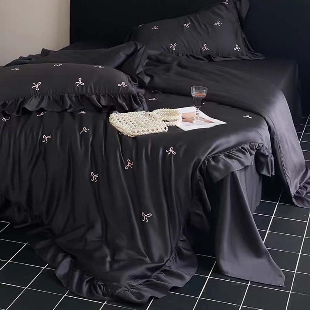 Chic Bow Embroidery Duvet Cover