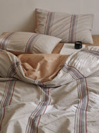 Clay Heritage Stripe Jacquard Cotton Bedding Set original reference image 3