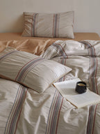 Clay Heritage Stripe Jacquard Cotton Bedding Set original reference image 6