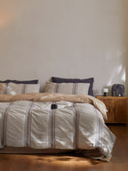 Clay Heritage Stripe Jacquard Cotton Bedding Set original reference image 9