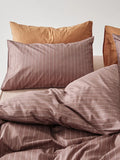 Clay Pinstripe Cotton Duvet Cover