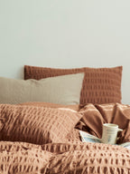 Cocoa Hearth Cotton Seersucker Bedding Set original reference image 3