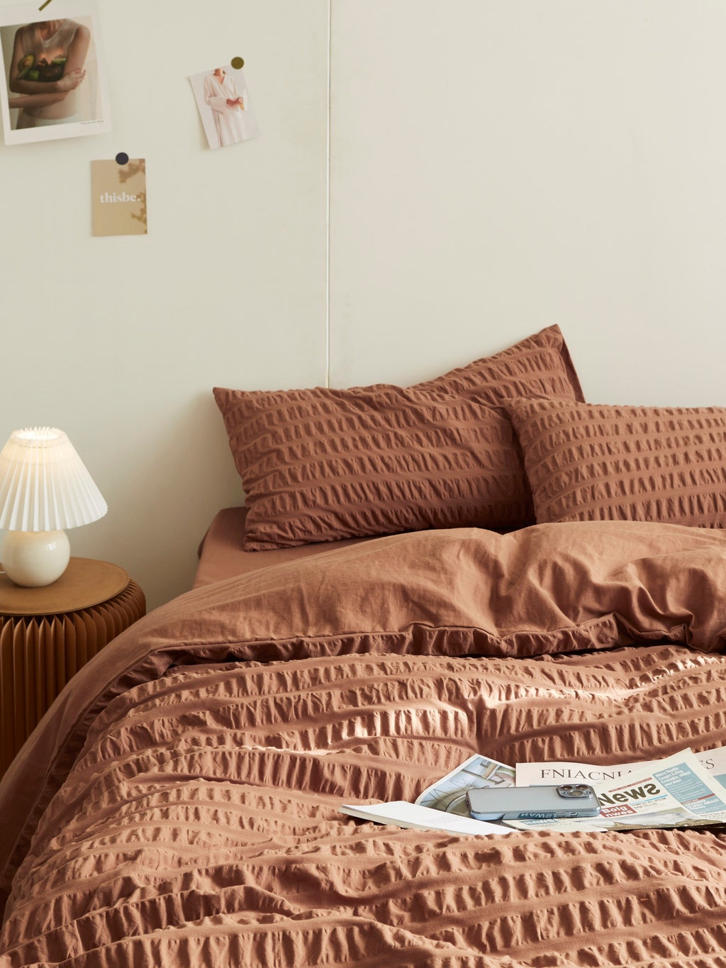 Cocoa Hearth Cotton Seersucker Bedding Set original reference image 4