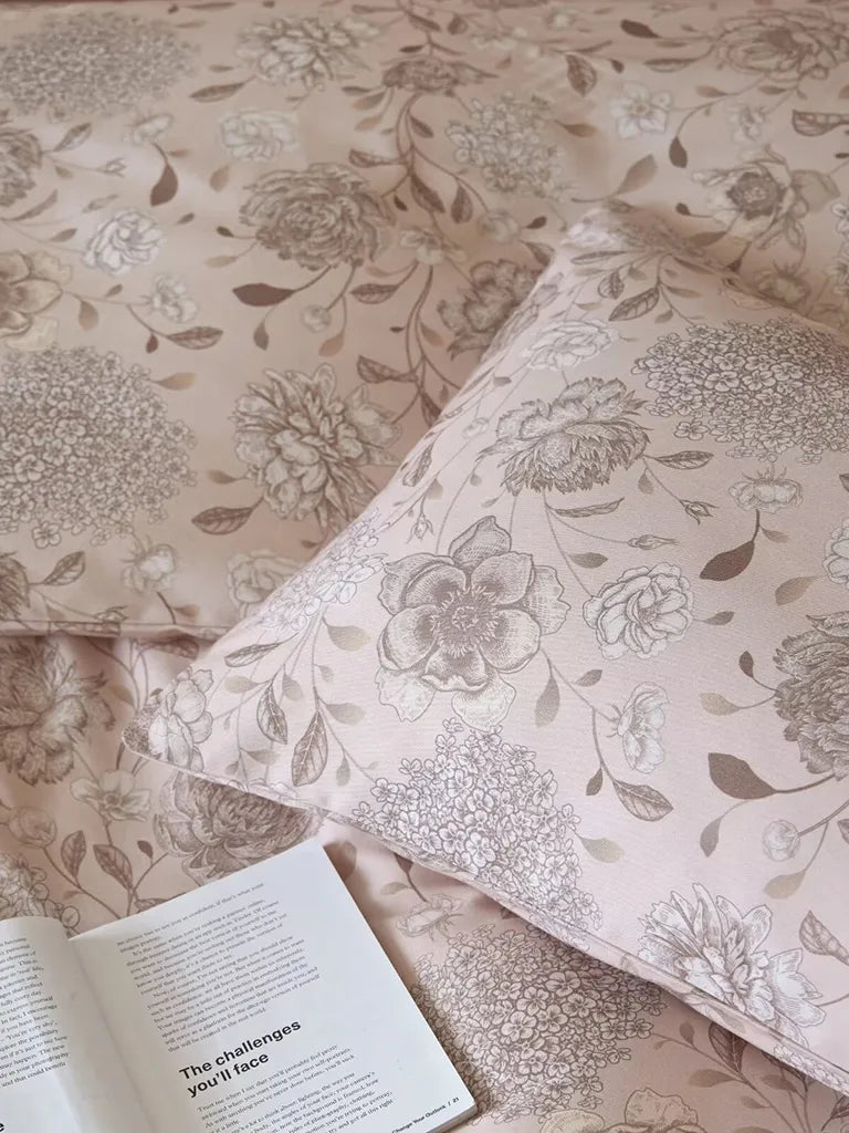 Dusty Rose Ditsy Floral Cotton Duvet Cover