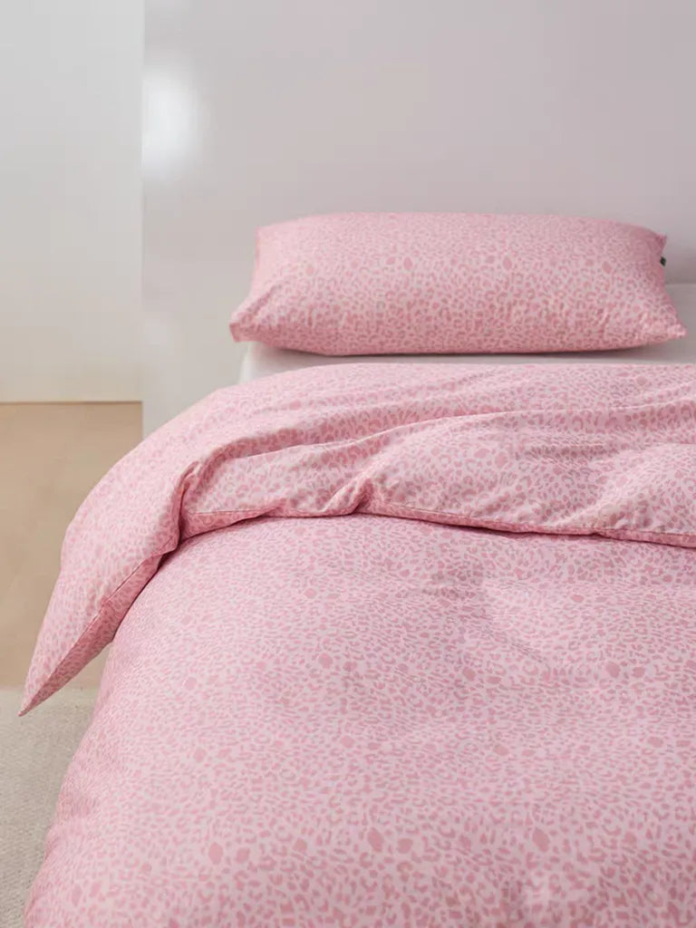 Dusty Rose Leopard Print Duvet Cover
