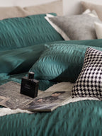 Emerald Ripple Cotton Seersucker Bedding Set original reference image 4