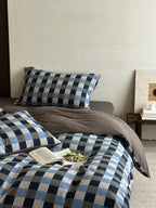 Harbor Gingham Cotton Muslin Bedding Set original reference image 4