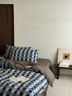 Harbor Gingham Cotton Muslin Bedding Set original reference image 5