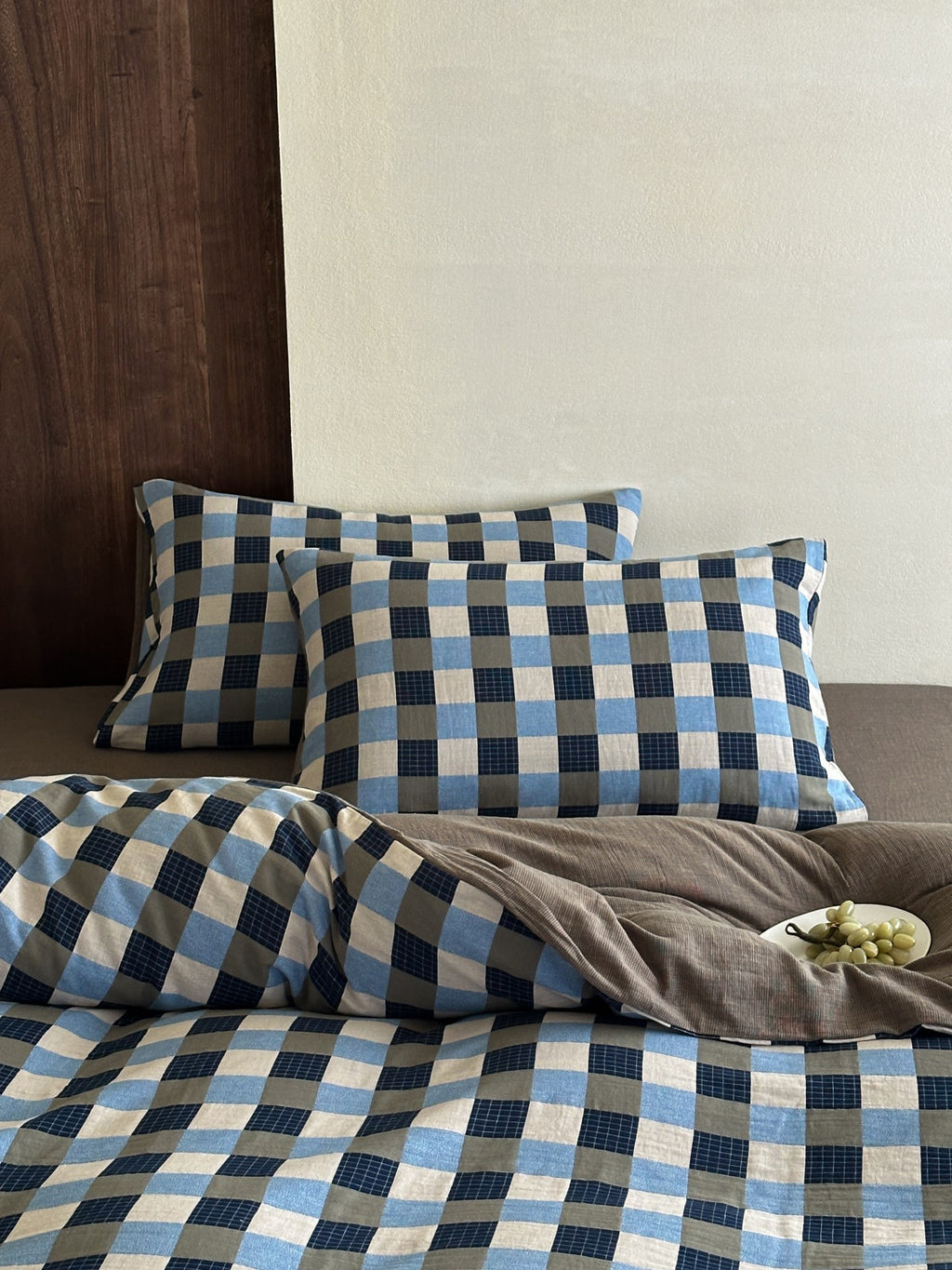 Harbor Gingham Cotton Muslin Bedding Set original reference image 6