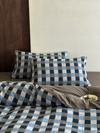 Harbor Gingham Cotton Muslin Bedding Set original reference image 6