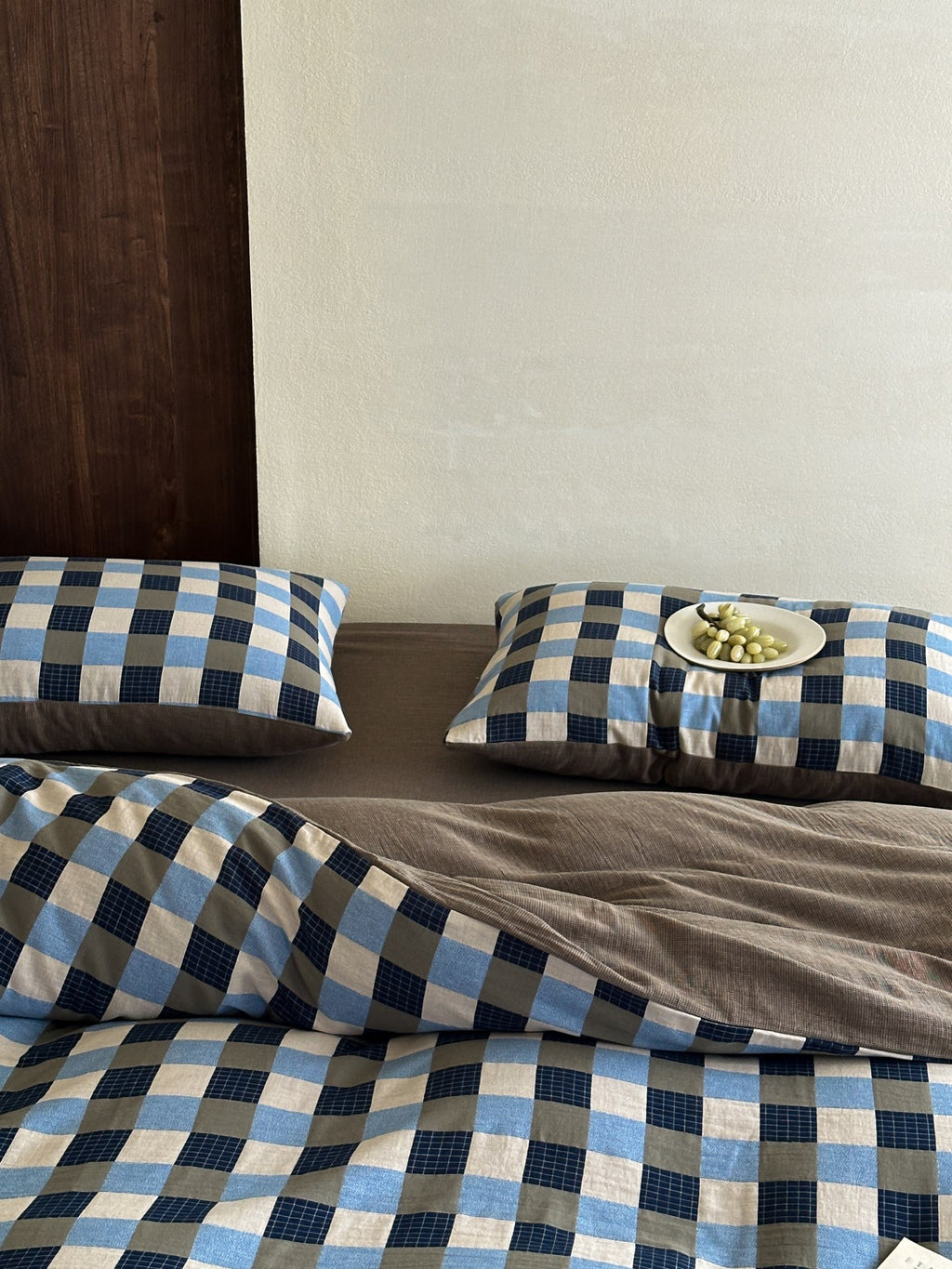 Harbor Gingham Cotton Muslin Bedding Set original reference image 8
