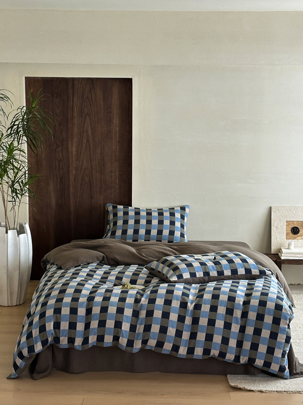 Harbor Gingham Cotton Muslin Bedding Set original reference image 9
