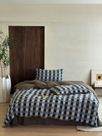 Harbor Gingham Cotton Muslin Bedding Set original reference image 9