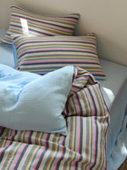 Harbor Stripe Cotton Muslin Bedding Set original reference image 5