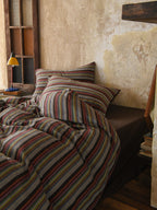 Hearth Stripe Cotton Muslin Bedding Set original reference image 1