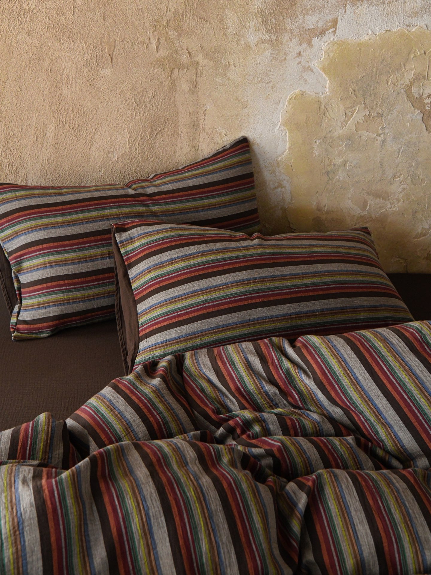 Hearth Stripe Cotton Muslin Bedding Set original reference image 2