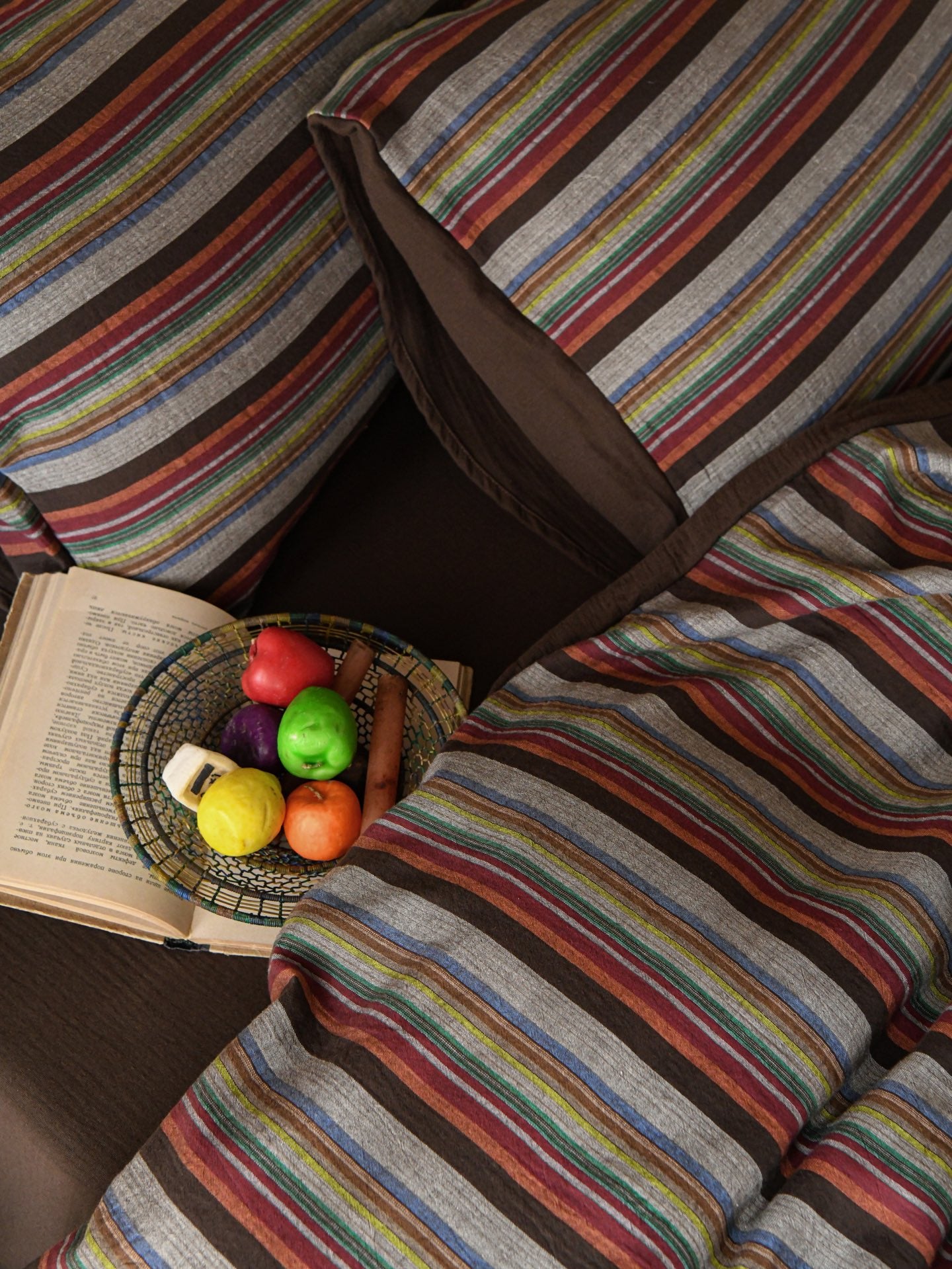 Hearth Stripe Cotton Muslin Bedding Set original reference image 4