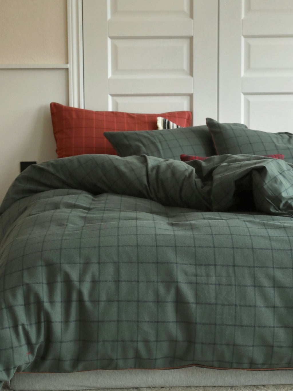 Heritage Check Cotton Flannel Bedding Set original reference image 1