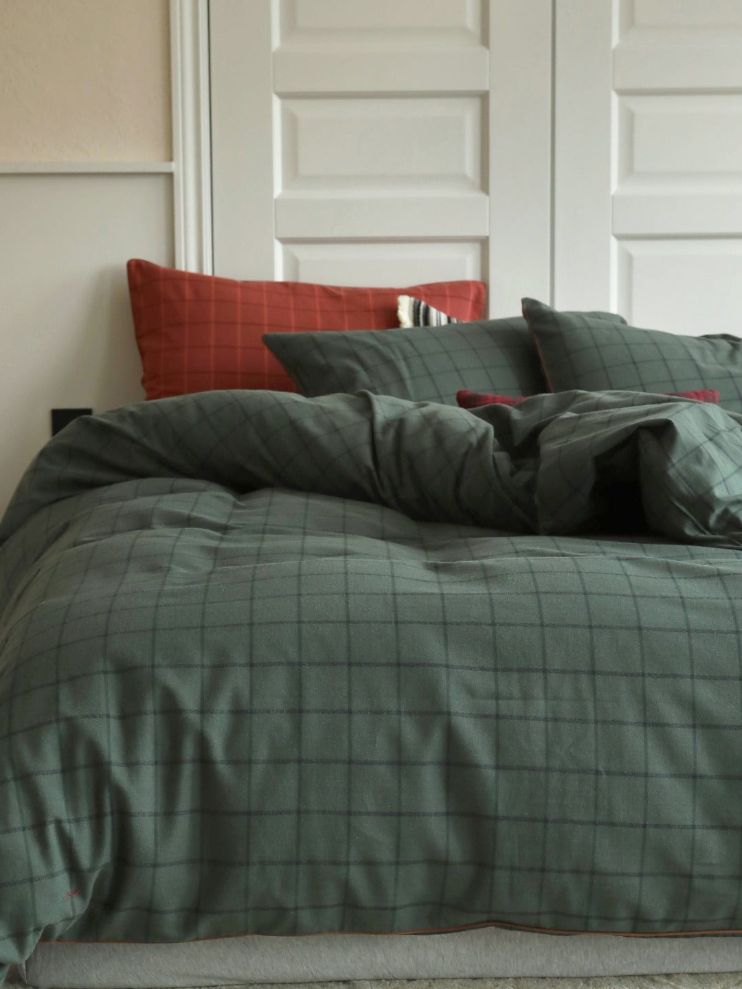 Heritage Check Cotton Flannel Bedding Set original reference image 1