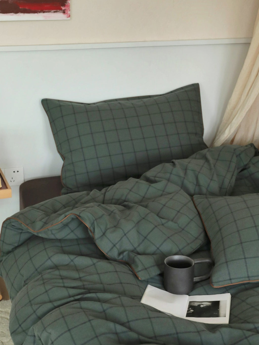 Heritage Check Cotton Flannel Bedding Set original reference image 3