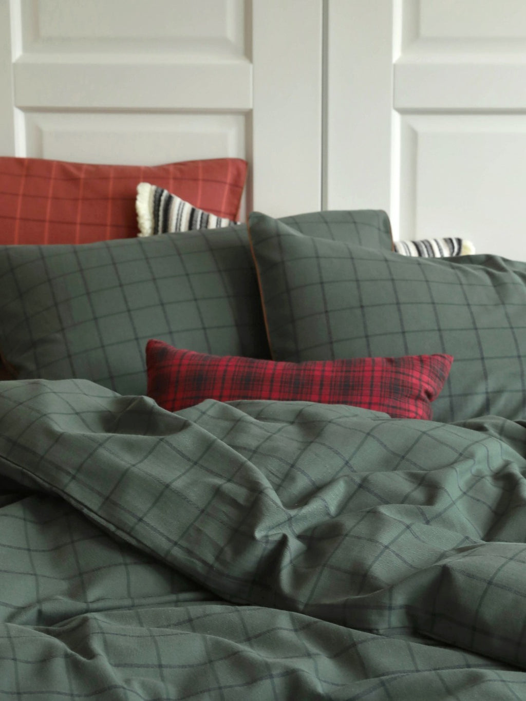Heritage Check Cotton Flannel Bedding Set original reference image 4