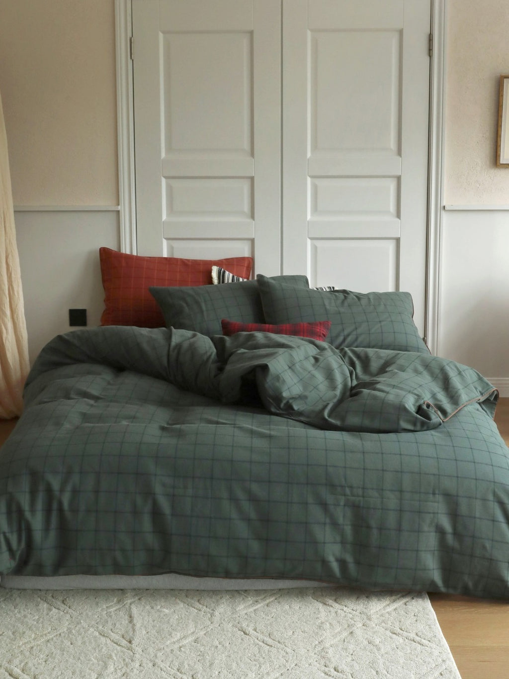 Heritage Check Cotton Flannel Bedding Set original reference image 5