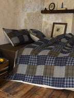 Heritage Patchwork Plaid Cotton Muslin Bedding Set original reference image 1
