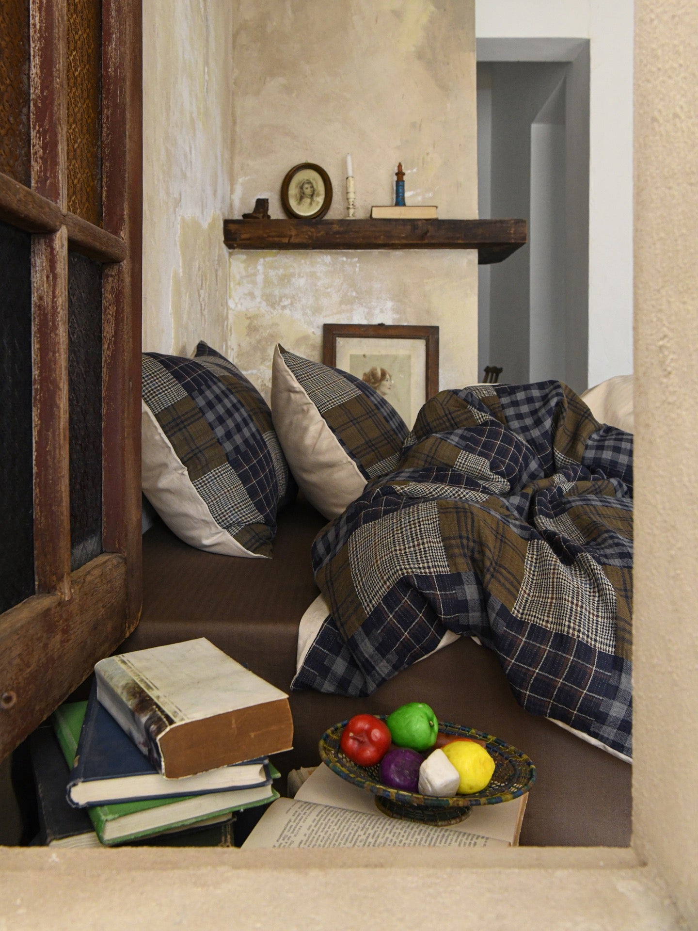 Heritage Patchwork Plaid Cotton Muslin Bedding Set original reference image 10