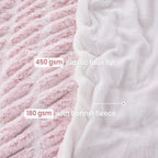 Pink Cinched Faux Fur Blanket