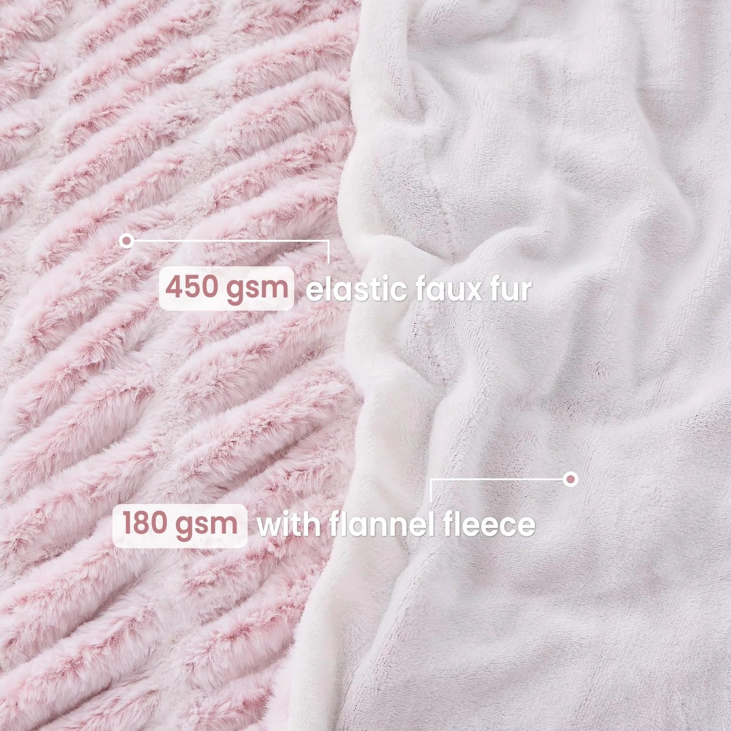 Pink Cinched Faux Fur Blanket