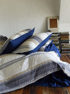 Indigo Heritage Stripe Jacquard Cotton Bedding Set original reference image 4