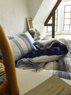 Indigo Heritage Stripe Jacquard Cotton Bedding Set original reference image 5