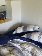 Indigo Heritage Stripe Jacquard Cotton Bedding Set original reference image 6