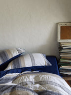 Indigo Heritage Stripe Jacquard Cotton Bedding Set original reference image 8