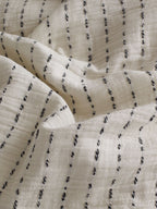 Ivory Charcoal Ruffle Stripe Cotton Muslin Bedding Set original reference image 7