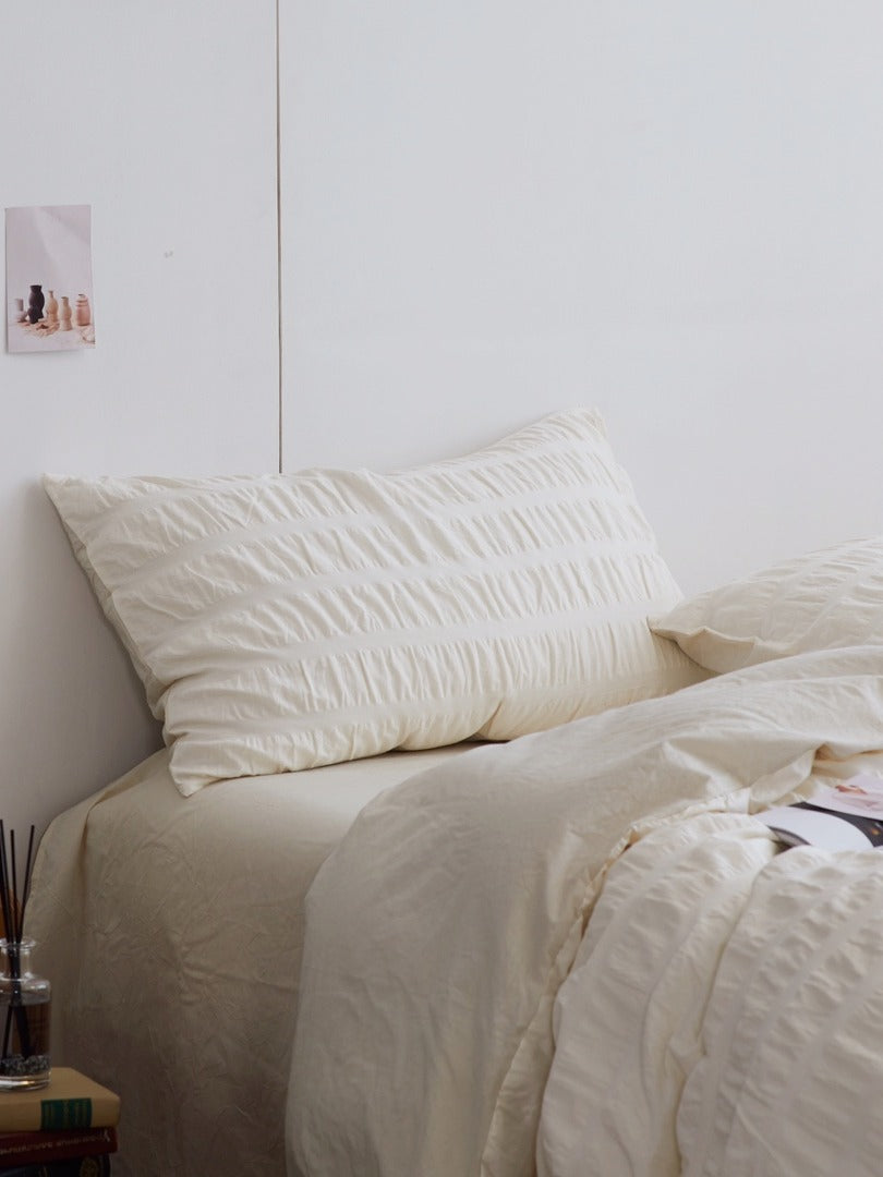 Ivory Mist Cotton Seersucker Bedding Set original reference image 5