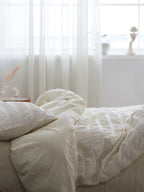 Ivory Mist Cotton Seersucker Bedding Set original reference image 7