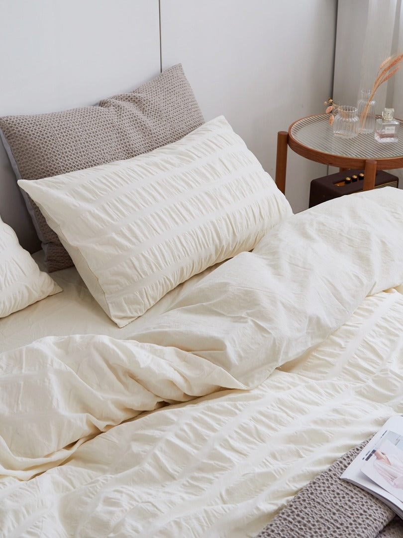 Ivory Mist Cotton Seersucker Bedding Set original reference image 8