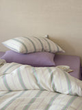 Lavender Meadow Stripe Cotton Muslin Bedding Set original reference image 1