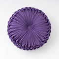 Colorful Round Pleated Velvet Cushion