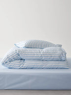 Light Blue Stripe Cotton Duvet Cover
