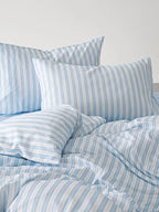 Light Blue Stripe Cotton Duvet Cover