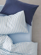 Light Blue Stripe Cotton Duvet Cover
