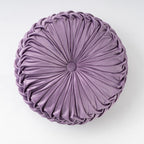 Colorful Round Pleated Velvet Cushion
